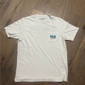 Vineyard Vines White Tee with Colorful Pocket